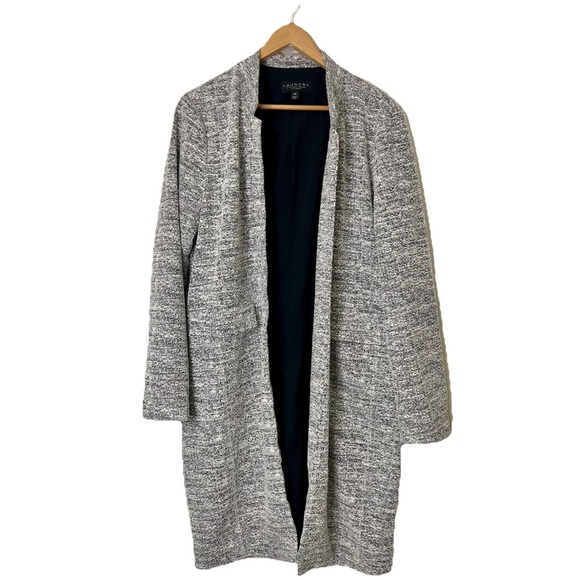 Laundry By Shelli Segal Heathered Gray Open Cardigan‎ - Picture 1 of 6